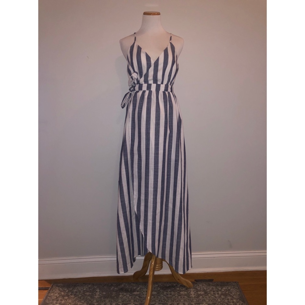 Linen Wrap Maxi Dress